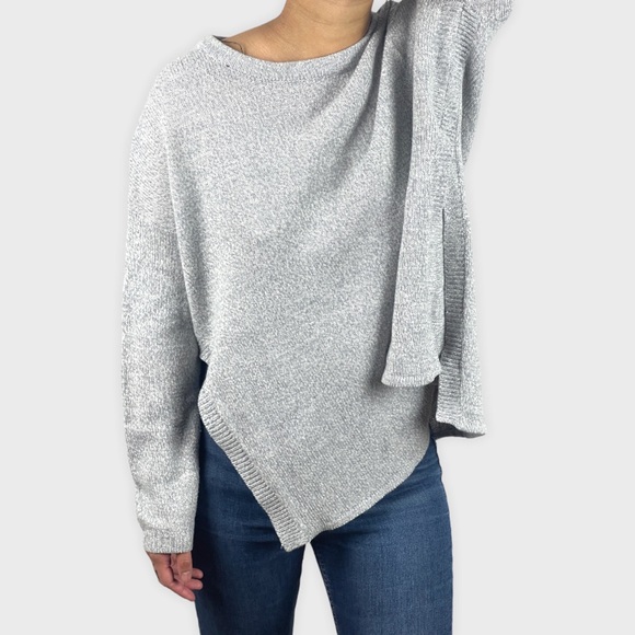Divided Texture-Knit Stitch Grey Tunic Sweater by H&M - Picture 6 of 8